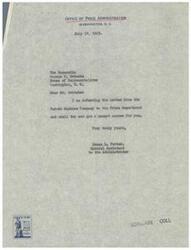 ["George B. Schwabe, a member of the House of Representatives, is contacting the Office of Price Administration regarding a letter from the Par-Ex Machine Company. He is seeking a prompt response and action on the matter. The Office of Price Administration is dealing with a high volume of inquiries and protests, and Schwabe is critical of the extension of the OPA and its personnel."]