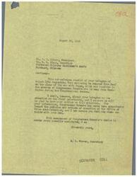 ["The Northwest Oklahoma Cattlemen's Association sent a telegram to Congressman Schwabe requesting that rationing of beef be discontinued immediately at the close of the war with Japan due to a protein feed shortage and the need for cattle to move to market. The Secretary of Congressman Schwabe's office acknowledged receiving the telegram and stated that the Congressman has never been sympathetic towards the Office of Price Administration and will consider the Association's request."]