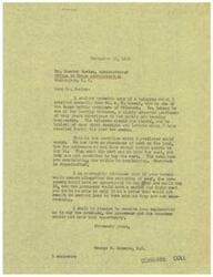 ["The documents are from George B. Schwabe, a member of Congress, to Chester Bowles of the Office of Price Administration and Clinton P. Anderson, the Secretary of Agriculture. Schwabe is expressing concern over the abundance of meat available but the lack of ration points for consumers to buy it, leading to dissatisfaction among retailers and the public. He suggests removing beef rationing to allow consumers to buy meat and help producers sell their products without incurring losses. Schwabe also includes a telegram from A. W. Lohman, a cattle producer, detailing the difficulties faced in the market."]