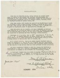 ["The document discusses the authorization of a liquor-making holiday in July 1945 for the production of beverage alcohol, including Bourbon whisky, using a significant amount of grain and molasses. It emphasizes the negative impact on food shortages and calls for the cancellation of the holiday, requesting President Truman and the UPB to revoke it. It also mentions a Congressional resolution for an investigation into the effects of the holiday and urges support for further legislation to address the issue."]