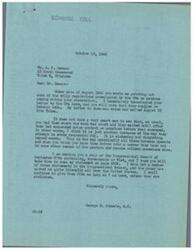 ["Mr. A. K. Dawson wrote to Congressman George B. Schwabe expressing concerns about OPA regulations on produce prices. Schwabe criticized OPA's actions, accusing them of evading responsibility and not effectively controlling prices. Schwabe sent a letter to OPA questioning their policies, and OPA responded, stating that they had suspended price control on potatoes and oranges. Dawson Produce Company also expressed frustration with OPA regulations on fruits and vegetables, highlighting the inefficiency and unnecessary regulations in place. Congressman Schwabe and the company sought clarification and changes to OPA policies to benefit consumers."]