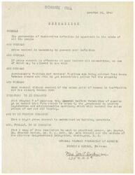 ["The resolution advocates for government action to control the sales prices of housing in order to prevent destructive inflation and protect servicemen's families and workers' families from being evicted due to high property prices. It also calls for strict price control on building materials and requests that the resolution be sent to various government officials for consideration."]