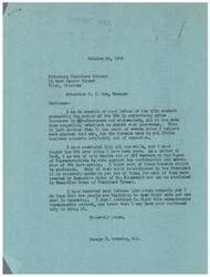 ["The document from Pittsburg Furniture Company protests against price increases authorized by the Office of Price Administration, arguing that retailers are being forced to absorb these increases which will negatively impact their business. The writer, George B. Schwabe, a Member of the House of Representatives, expresses his support for the protest and vows to continue fighting against bureaucratic control."]
