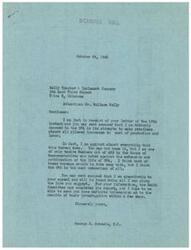["Kelly Tractor & Implement Company wrote to Congressman George B. Schwabe expressing their opposition to the OPA's policy of making retailers absorb price increases. They urged Schwabe to oppose this measure and provided information on the Smith Committee's investigation. Schwabe assured them of his sympathy and support in their appeal."]
