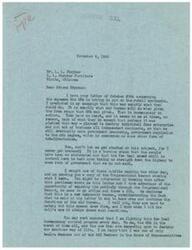 ["Mr. L. L. Stryker, a furniture dealer from Vinita, Oklahoma, wrote to Honorable George Schwabe expressing concern about the OPA's attempt to squeeze retail merchants. Schwabe, in response, criticizes the OPA and the New Deal administration for their control programs and expresses his dedication to fighting against them. He also shares an incident where he exposed a bureau through the Congressional Record. Schwabe vows to continue fighting against the OPA and other bureaucratic controls."]