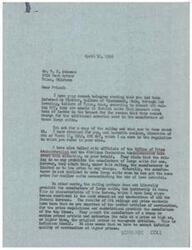 ["The document is from Congressman George B. Schwabe to Mr. W. H. Adamson, in response to Adamson's concerns about OPA ruling 607 which limits the size of suits that can be manufactured. Schwabe criticizes the OPA for hindering industry, causing inflation, and encouraging black market activities. He expresses his frustration with the New Deal policies and lack of relief he can provide as a member of Congress. Schwabe also mentions his vote against the extension of OPA and his willingness to continue opposing it."]