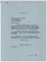 ["The document dated May 10, 1946, from George B. Schwabe, a member of the House of Representatives, addresses concerns raised by a constituent regarding OPA Order M.P.R. 147, which has negatively affected their business as distributors of bolts, nuts, screws, and rivets. Schwabe expresses sympathy and opposition to the OPA, advocating for relief for affected businesses. The document also includes correspondence between Schwabe and Nelson Pierce, Assistant Administrator of the Office of Price Administration, discussing the price increase granted to manufacturers and distributors in the industry. Schwabe pledges to fight against the OPA's practices and seeks solutions to remedy the situation."]