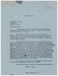 ["The document is discussing the use of grain for the manufacture of alcoholic drinks during a food emergency. The writer expresses skepticism towards the Administration's claim to cut out the use of grain for this purpose, citing rumors of distillers and brewers already having enough grain. The writer also expresses support for reinstating the eighteenth amendment and emphasizes the negative impact of alcohol on society. The document encourages the recipient, George Schwabe, to continue fighting against the use of grain for alcohol production."]