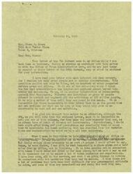["The document dated February 28, 1945, from Mrs. Glenn D. Moore to Congressman George B. Schwabe addresses her concerns about being evicted from her housing accommodations in Tulsa, Oklahoma. The Office of Price Administration responded, stating that landlords cannot evict tenants without an eviction certificate and that they have no authority to control the sale price of housing accommodations. They also emphasize the importance of rent control to prevent inflationary rent increases and maintain economic stability during wartime."]
