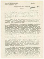 ["The Reconstruction Finance Corporation announced that starting on November 5, interested individuals can purchase surplus consumer, capital, and producer goods from the government by contacting regional RFC offices or Department of Commerce surplus property offices. The Office of Surplus Property of the Department of Commerce will be transferred to RFC to streamline the process of selling surplus goods. This consolidation aims to provide better coordination in the sale of surplus property and eliminate redundancy in handling closely related items by multiple agencies. The transfer is expected to involve $27.93 billion worth of surplus goods over a 12-month period."]