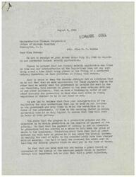 ["The Blue Packing Company is requesting approval for a corrected subsidy application for cattle slaughter in January 1946. They argue that there is no time limit for filing corrected returns and that the subsidy program does not actually incentivize production. The Reconstruction Finance Corporation, however, states that claims must be filed within 30 days to be honored. Congressman George Schwabe informs the company that there is little chance of collecting the additional money due to the time limit regulation. Ultimately, the company's request for approval of the corrected invoice is denied."]