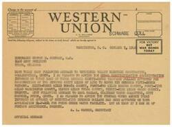 ["The document is a telegram sent by A. N. Williams, President of Schwabe Coll, to Honorable George B. Schwabe in Tulsa, Oklahoma. The telegram provides updates on approved loans for rural electrification and water facility construction projects in various counties. It also offers assistance and asks for further information if needed."]