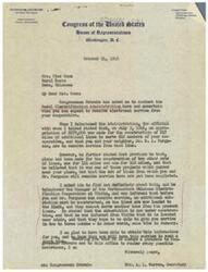 ["Congressman George Schwabe contacted the Rural Electrification Administration to inquire about when Mrs. Ples Mann can expect to receive electrical service from her cooperative. The Administration stated that construction of additional lines had been approved, but a substation needs to be constructed before Mrs. Mann can receive service. They hope to provide service within two to three months. Mrs. Mann expressed gratitude for Congressman Schwabe's assistance in obtaining electricity for her home. Additionally, Congressman Schwabe requested further information from Mrs. Lois Warren regarding Mrs. Mann's application for electrical service."]