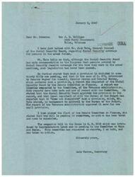 ["The document is inquiring about Social Security coverage for individuals in the armed forces. It mentions a bill pending in Congress that would provide coverage for time served in the military, with reports from the Social Security Board and Veterans Administration supporting the provision. The bill is pending in the Senate Committee on Finance and the House Committee on Ways and Means, with no action taken yet. The document requests further investigation and a report on the status of the legislation."]