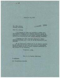 ["Mrs. A. L. Warren, Secretary, sent a letter to Mr. Otto Arning regarding his Social Security benefits. The document included information from the General Counsel of the Federal Security Agency stating that Mr. Arning will be entitled to a monthly insurance benefit when he turns 65 in 1948. The benefits will be based on his average monthly wage, which may be lower due to not working for two years. Congressmen Schwabe's office is ready to provide further assistance if needed."]