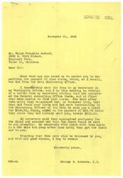 ["Congressman George B. Schwabe assisted Ralph Franklin McCord in expediting the payment of his claim from the Navy Disbursing Office. After contacting the General Accounting Office, it was determined that a check for $313.12 would be sent to McCord, along with an apology for the delay. Schwabe's secretary followed up with the office to ensure that the payment would be sent promptly. Schwabe expressed his frustration with the delay in processing McCord's claim and emphasized the importance of resolving the matter quickly."]