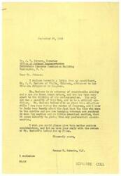 ["The document consists of a series of letters between Mr. J. W. Bashore of Vinita, Oklahoma, and Congressman George B. Schwabe regarding the lack of support and preferential treatment for veterans, specifically Mr. Bashore's son who was a casualty of the war and is now in critical condition. Mr. Bashore expresses frustration at the lack of assistance and priorities granted to veterans for equipment and resources needed for rehabilitation. Congressman Schwabe acknowledges the issues and promises to continue advocating for better support for veterans."]