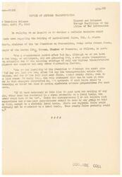 ["The Office of Defense Transportation has informed organizers of agricultural fairs that due to transportation shortages and uncertainties after V-E Day, it is not recommended to make elaborate preparations for fairs at this time. Local county fairs may still be possible, but state and regional fairs are unlikely to be feasible."]