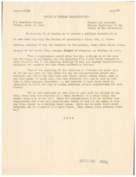 ["The Office of Defense Transportation has advised against holding agricultural fairs in the near future due to anticipated transportation shortages following V-E Day. They recommend that only local county fairs proceed with caution, as state and regional fairs may not be feasible."]