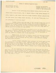 ["Colonel J. Monroe Johnson of the Office of Defense Transportation warns fair managers not to make elaborate advance preparations for state, regional, and county fairs due to heavy demands on transportation services during the war. He emphasizes the need to minimize passenger car travel and states that new cars will not be available in normal numbers until after the war. Johnson urges car owners to see their vehicles as part of the nation's transportation plant and to prioritize essential wartime transportation needs."]
