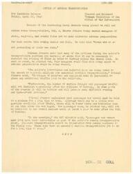 ["Colonel J. Monroe Johnson of the Office of Defense Transportation warned fair managers not to make elaborate advance preparations for upcoming events due to heavy demands on transportation services. He emphasized the need to reduce travel load and conserve resources for military and essential civilian transportation. Passenger car travel must be kept to a minimum, as shortages of manpower and equipment will continue after the end of the war. Johnson advised that cars should be considered part of the nation's transportation system and used for essential purposes."]