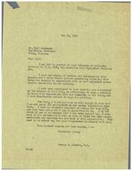 ["The sender, George B. Schwabe, received a telegram from Paul Jankowsky expressing opposition to bill H.R. 2232, the Fair Employment Practice Act. Schwabe confirms his opposition to the bill, stating that he has refused to sign a petition to bring it to the floor and has been working against its passage. Jankowsky urges Schwabe to continue fighting against the bill, as it goes against traditional American values of free enterprise and employers' rights to choose their own employees. Schwabe assures Jankowsky that he is already opposed to the bill and asks for support in convincing other representatives to also oppose it."]