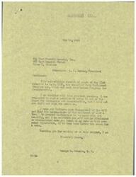 ["The Big Four Foundry Company, Inc. sent a letter to Congressman George Schwabe expressing their disapproval of the Fair Employment Practice Act (H.R. 2232) and requesting that he oppose the bill if it comes before Congress for a vote. Congressman Schwabe responded, indicating that he agrees with their stance and will not sign a petition in support of the bill. He assures the company that they will not be disappointed with his vote on the proposed legislation."]