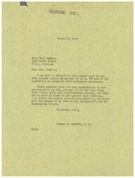 ["Mrs. Earl McMahon sent a postal card to Congressman George B. Schwabe urging his support of H.R. 700 and S. 101 regarding permanent fair employment practices. Schwabe responds that he has not yet considered these measures, as they have not been presented for consideration. He notes that the topic is controversial and he will give it serious consideration before voting on the issue."]