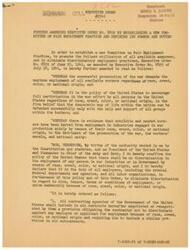 ["Executive Order #9346, issued by President Franklin D. Roosevelt on May 27, 1943, amends Executive Order #8802 by establishing a new Committee on Fair Employment Practice. The purpose of the committee is to eliminate discriminatory employment practices in war industries and the government, ensuring equal opportunities regardless of race, creed, color, or national origin. The committee is responsible for investigating complaints of discrimination, making recommendations to federal departments and agencies, and promoting the utilization and training of manpower without discrimination. The order also includes provisions for contracting agencies, vocational training programs, and the appointment and operation of the committee."]