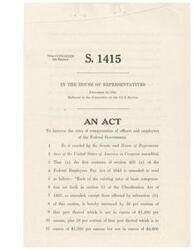 ["This text is an act passed by the 79th Congress to increase the rates of compensation for officers and employees of the Federal Government. It outlines specific percentage increases based on salary ranges and provides additional compensation for certain positions. The act also clarifies that the increase in compensation should not be considered an equivalent increase as defined in the Classification Act of 1923. Additionally, it authorizes appropriations to carry out the provisions of the act."]