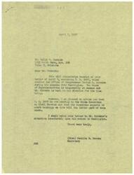 ["The document acknowledges receipt of a letter from Mr. Cornish endorsing bill H.R. 2497. The bill is pending in the House Committee on Civil Service and hearings are expected to start later in the month. The document will be brought to the attention of Congressman Schwabe upon his return to Washington."]