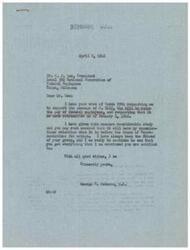 ["Mr. O.J. Lee, President of Local 386 National Federation of Federal Employees in Tulsa, Oklahoma, sent a wire to George B. Schwabe requesting support for the passage of bill S. 1415 to raise the pay of federal employees retroactively to January 1, 1946. Schwabe replied assuring Lee that he will give the matter his attention and that he has always been a friend to their group. Lee expressed appreciation for Schwabe's efforts in passing the bill."]
