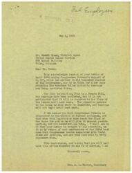 ["Mr. Emmett Brown, a District Agent of the United States Indian Service, wrote a letter to Congressman Schwabe urging his support for Senate Bill S. 807, which aims to improve the salaries and working conditions of Federal employees. The Congressman is currently attending hearings in Tulsa and the bill is still in committee. Mrs. A. L. Warren, the congressman's secretary, assured Mr. Brown that the congressman is interested in the welfare of Federal employees and will give the bill earnest consideration when it reaches the House floor."]
