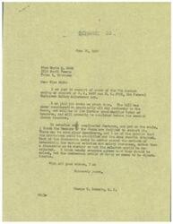 ["Miss Marie M. Mott wrote to Congressman George B. Schwabe urging his support for the Federal Employees Salary Adjustment Act. Congressman Schwabe responded that the bill was under consideration in the House and that he believed most Members were inclined to support it. He mentioned that there may be some minor amendments needed to simplify the provisions. Miss Mott expressed dissatisfaction with long hours, low salaries, and difficulty in meeting the cost of living for federal employees."]