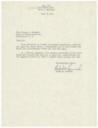 ["Ralph W. Cornish, a Federal employee, is writing to Honorable  George B. Schwabe to bring attention to pending legislation (H.R.2497 and H.R.2703) that will come before the House for consideration. Cornish urges Schwabe to support the bills in order to secure their passage into law."]