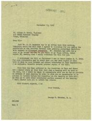 ["The document is a series of letters regarding a bill to grant a permanent fifteen percent depletion allowance for fluorspar producers. Mr. Schwabe introduces the bill in Congress and provides copies for distribution. Mr. Davis expresses gratitude for the prompt action and offers to appear before the committee. Mr. Anderson, a representative of a fluorspar operation, requests a meeting with Mr. Schwabe to discuss the bill."]