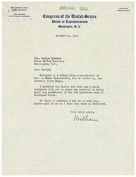 ["The document is a series of letters between William S. Hill, George Schwabe, and Edgar J. Marston regarding House Bill H.R. 3693, which is essential for the future mining of Fluorspar. They discuss the need for a permanent 15% depletion rate for Fluorspar mines and express willingness to cooperate and offer support in securing this rate."]