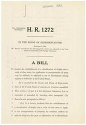 ["The document is a bill introduced in the 79th Congress requiring the establishment of a classification of freight and a scale of class rates for transportation of property by railroad in the United States. The bill aims to prevent discrimination among regions or territories and declares it necessary in the public interest. It amends the Interstate Commerce Act to include these provisions."]