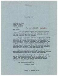 ["The document is a series of letters between Mr. Ralph M. Black and George B. Schwabe, M.C. regarding Senate Bill 191 on Hospitals. Schwabe mentions that the bill has passed the Senate and will be considered by the House. Black expresses interest in the bill and its potential impact on a municipal hospital in Perry, Oklahoma. Schwabe indicates that he will provide more information once the bill is further discussed in the House."]