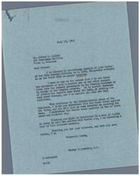 ["The document is a response to Mr. Alfred E. Ballin's concerns regarding Bill No. S 1592, known as the W-E-T Bill on public housing, and the President's reorganization plans. The writer, George B. Schwabe, expresses his opposition to the bill and any measures that involve the federal government in the housing business, citing concerns about socialism. He also mentions his vote against the President's reorganization plans in the House. Schwabe includes a copy of S.1592 for Ballin's reference. Ballin's original letter expressed concerns about the bill's cost and potential impact on state socialism, as well as his opposition to the reorganization plans."]