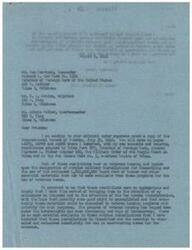 ["The document is a letter from a congressman to various veterans' organizations, discussing resolutions regarding veteran housing and the use of surplus military installations for constructing homes for veterans. The congressman inserted the resolutions in the Congressional Record and hopes to bring attention to the issue and prompt action from the War Assets Administration. The document emphasizes the need to prioritize veteran housing projects and streamline the process to make use of available materials from surplus installations."]