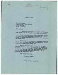 ["The document consists of two letters, one from George B. Schwabe, M.C. expressing his opposition to the Wright Patman Bill, H.R. 4761, and another from United Brick & Tile Company expressing concern over proposals to set ceilings on new houses and subsidize manufacturers of pre-fabricated houses. Both parties are against these proposals as they believe they are impractical and harmful to veterans and the building materials industry."]