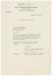 ["The T.H. Rogers Lumber Company is requesting that Honorable  George Schwabe oppose the immediate consideration of the Patman Bill H.R. 4761 and instead have the bill recommitted to the Banking & Currency Committee for further hearings so that the industry can have a chance to be heard on the amended version."]