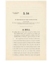 ["This bill aims to validate titles to certain lands conveyed by Indians of the Five Civilized Tribes and to amend a previous Act related to restrictions applicable to these Indians in Oklahoma. It specifies that certain conveyances made by Indians of the Five Civilized Tribes will not be invalid, and adds new sections to the existing Act to clarify restrictions on land ownership for full-blood Indian heirs."]