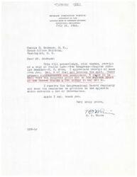 ["Hiram Preston White, an attorney at law, thanks George B. Schwabe for sending him a copy of Public Law from the 79th Congress. He appreciates the information and agrees with Section 3 of the Act. White also mentions receiving The Congressional Record regularly and expresses gratitude for the information it provides."]