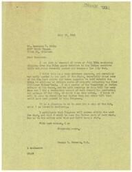 ["The document is a letter from George B. Schwabe, a member of the Committee on Indian Affairs, to Laurence D. Hibbs, regarding the Indian curative title act which recently passed. The act validated titles to lands in the Five Civilized Tribes of eastern and southern Oklahoma, stabilizing titles that had been deemed invalid by previous court rulings. The document expresses pride in the work done to pass the bill and includes a copy of the Act. Additionally, oil executives in the Mid-Continent region joined the tribesmen in approving President Truman's signing of the act. The document from Laurence D. Hibbs expresses appreciation for Schwabe's efforts in getting the law passed and requests two copies of the law."]