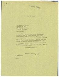 ["Hunter L. Johnson, an attorney, wrote to Congressman George Schwabe requesting a copy of Public Law 116, the Indian title curative act. Schwabe responded by sending two copies of the law and offered further assistance. Johnson also asked for copies of any other recent acts affecting Oklahoma Indian lands."]