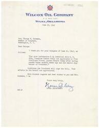 ["The author is thanking George B. Schwabe for informing them that a bill related to the Curative Indian Title Act applicable to the Five Civilized Tribes has passed the Senate and is awaiting the President's signature. The author appreciates Schwabe's efforts in support of the bill."]