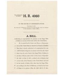 ["The bill introduced by Mr. Schwabe of Oklahoma authorizes an appropriation of $776,742.03 to be paid to the Osage Tribe of Indians for the sale of their land in Kansas. The appropriation will be placed in the Treasury of the United States and distributed to the tribe according to their rules and regulations. This payment is intended to settle the tribe's claims under a treaty from 1865, and both the tribe and the United States waive any claims to interest or offsets. The Secretary of the Interior is authorized to pay the fees and expenses of the tribe's attorneys from the appropriation."]