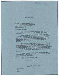 ["The document is informing the recipients, attorneys A. Scott Thompson and Ray McNaughton, about a bill (H.R. 2294) that passed the House and is now before the Senate Committee on Indian Affairs. The bill gives the Secretary of the Interior jurisdiction over determining heirship in cases where Indians die intestate owning restricted land. The document asks for any objections to the bill to be communicated to the Senators before Congress adjourns."]